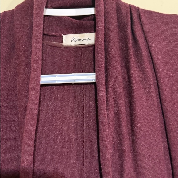 Burgundy Open Front Cardigan - Picture 3 of 4